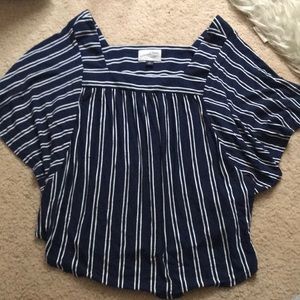 Navy & white Stripe Top